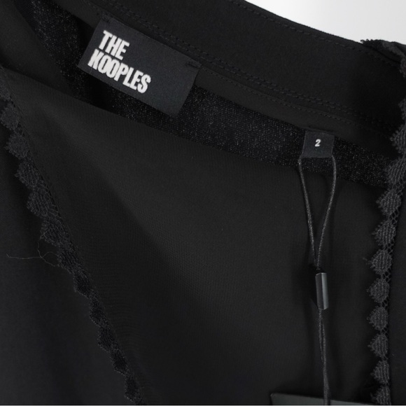 NWT The Kooples Black Sleeveless V-Neck Midi Dress Size M - Picture 3 of 13